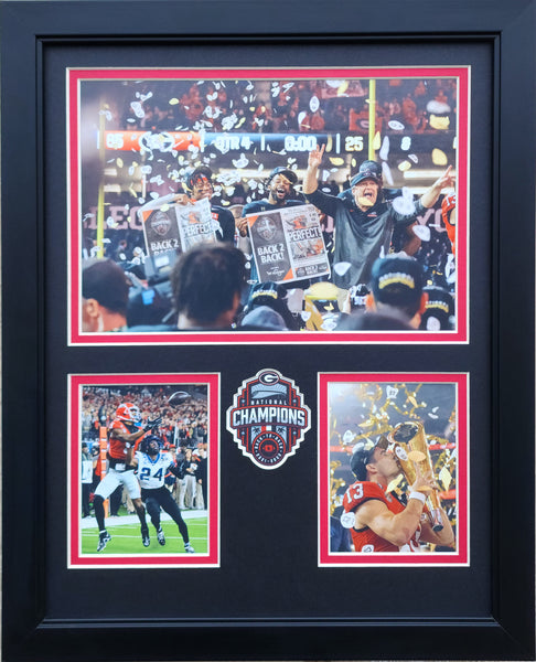 Georgia Bulldogs 2023 CFP Champions Collage Wall Art Decor Custom Framed Picture
