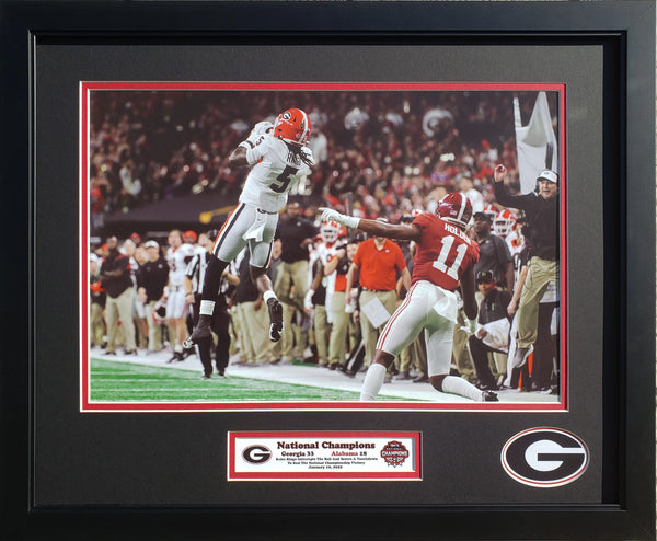 Georgia Bulldogs 2021 CFP National Champions Kelee Ringo Pick-6 Interception Custom Framed Picture