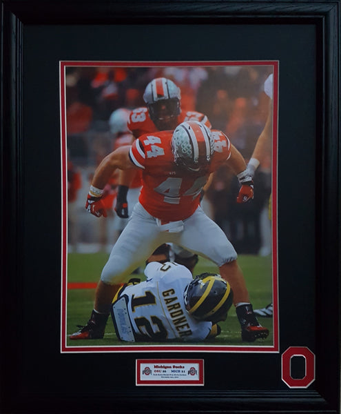 Ohio State Buckeyes vs Michigan 2012 Rivalry Michigan Sucks Zach Boren 16 x 20 inch custom framed picture