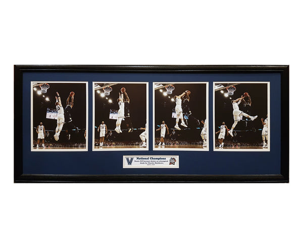 Villanova Wildcats Donte Divincenzo two handed block of dunk by Charles Matthews Custom Framed Picture