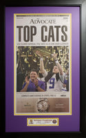 Louisiana State University 2019 National Champions News Paper Cover Custom Framed Picture