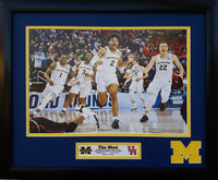 Michigan Wolverines vs Houston Jordan Poole game winning shot custom framed picture