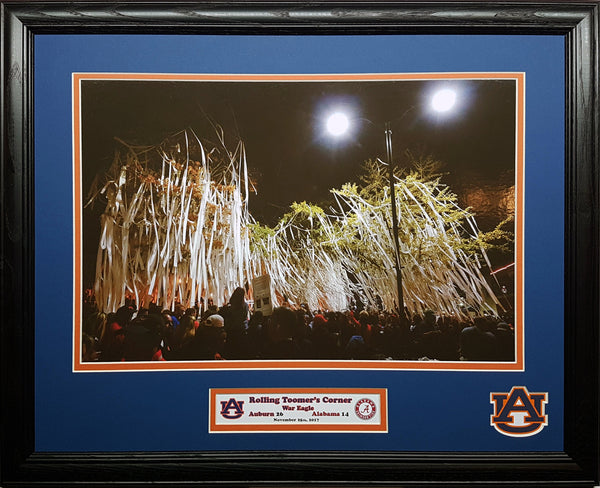 Auburn Tigers 2017 Iron Bowl Champions Rolling Toomer's Corner custom framed picture