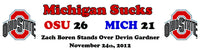 Ohio State Buckeyes vs Michigan 2012 Rivalry Michigan Sucks Zach Boren 16 x 20 inch custom framed picture